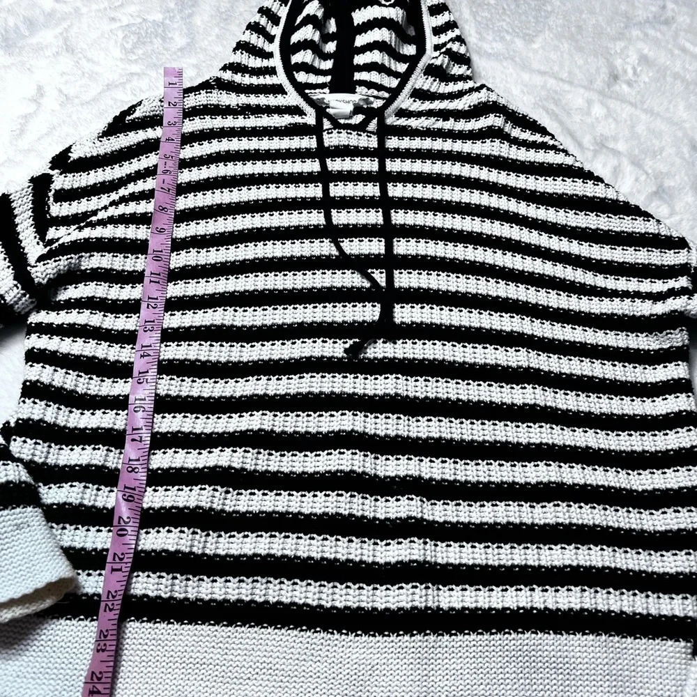 Workshop Republic black & white hooded sweater womens size large - Picture 5 of 6